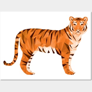 Geometric Low Poly Tiger Posters and Art